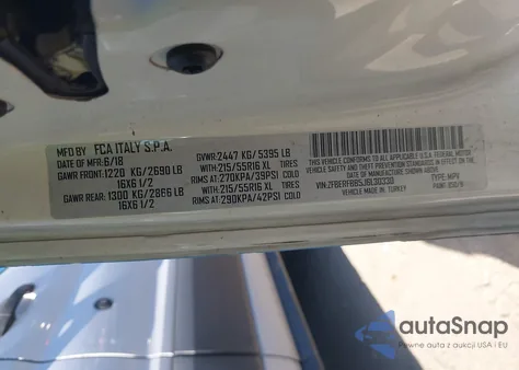 2018 Ram Promaster City Tradesman Slt из США, поврежденный, VIN ZFBERFBB5J6L30330